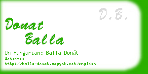 donat balla business card